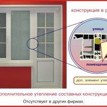 Теплый соединительный профиль между окном и балконной дверью 