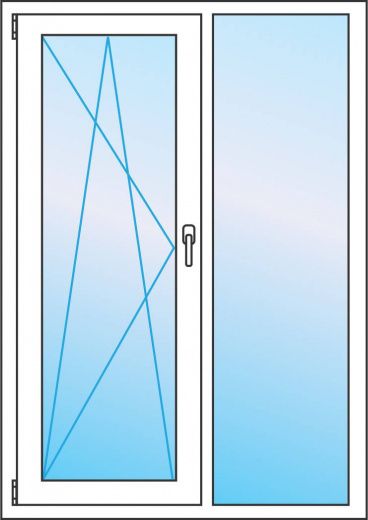 Балконная дверь двустворчатая 140 на 210 см Softline 82 Века